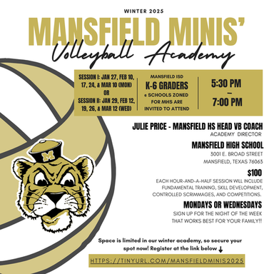 Mansfield Minis' Volleyball Academy - Winter 2025.